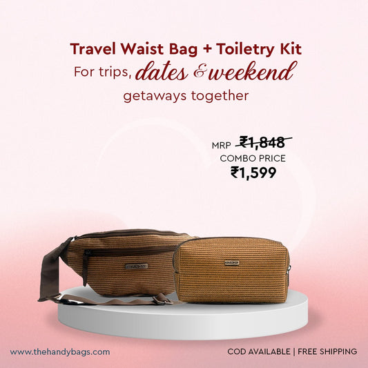 Valentine’s Couple on the Go Combo (Waist Bag + Toiletry Kit)